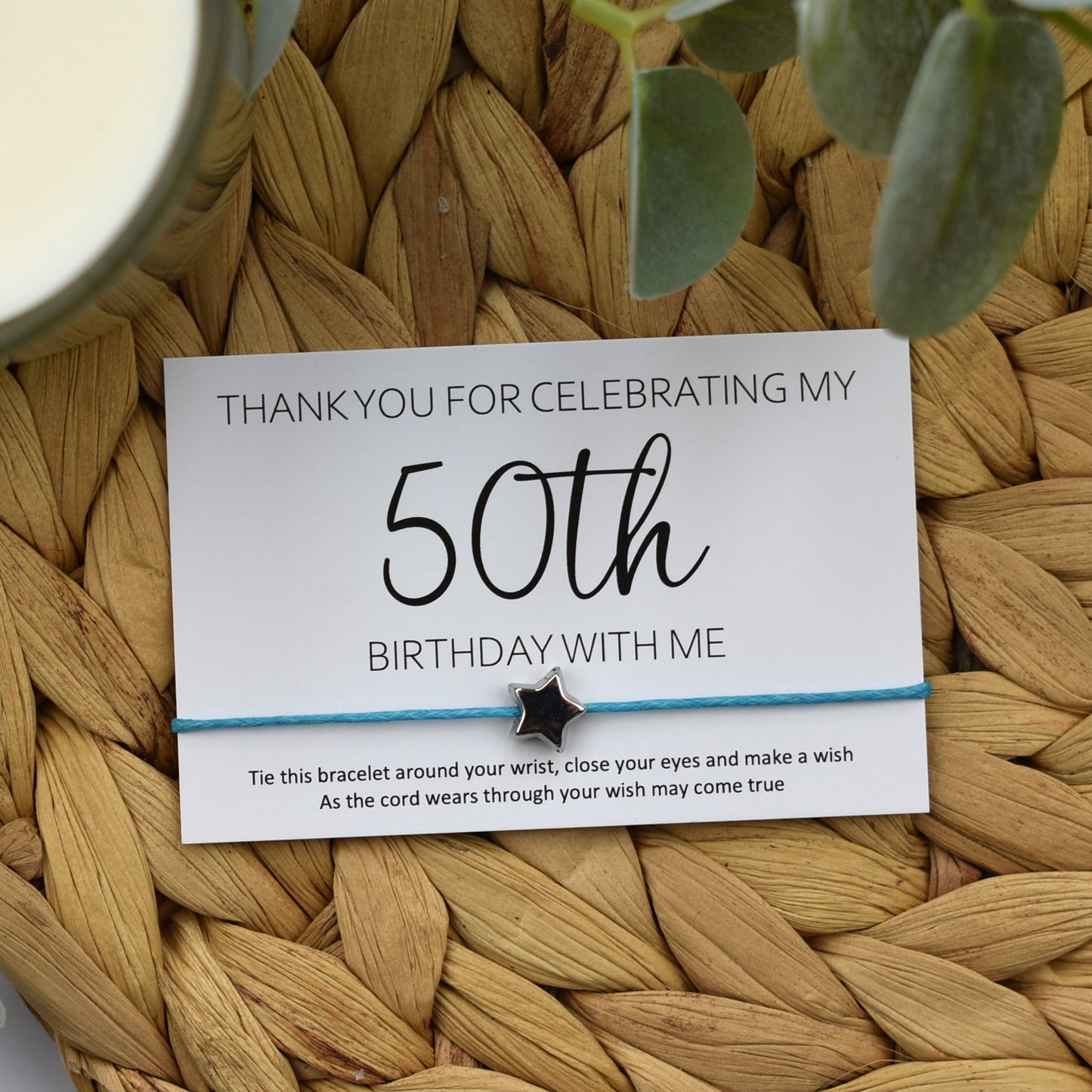 Thank You For Celebrating My 50th Birthday With Me Wish Bracelet