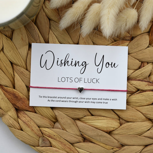 Wishing You Lots Of Luck Wish Bracelet | Heart Charm