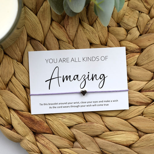 You Are All Kinds Of Amazing Wish Bracelet - Heart Charm