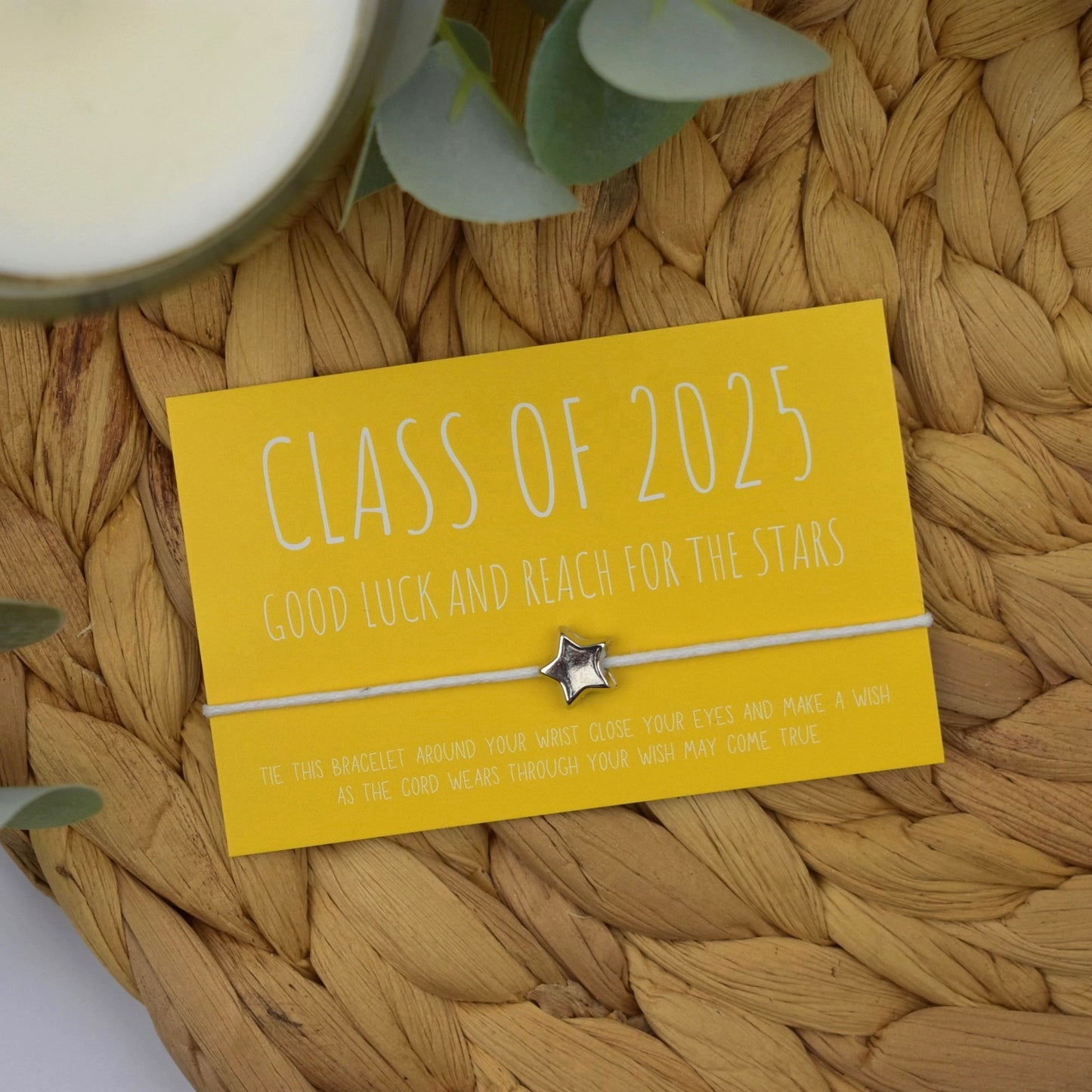 Bulk Priced | Class of 2025 Good Luck And Reach For The Stars Wish Bracelet | Yellow