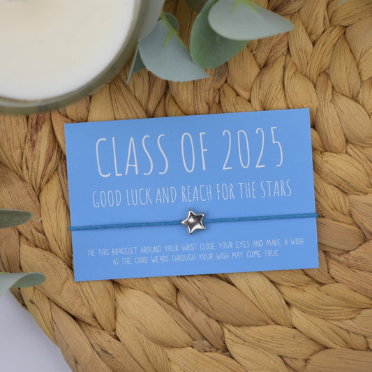 Bulk Priced | Class of 2025 Good Luck And Reach For The Stars Wish Bracelet | Blue