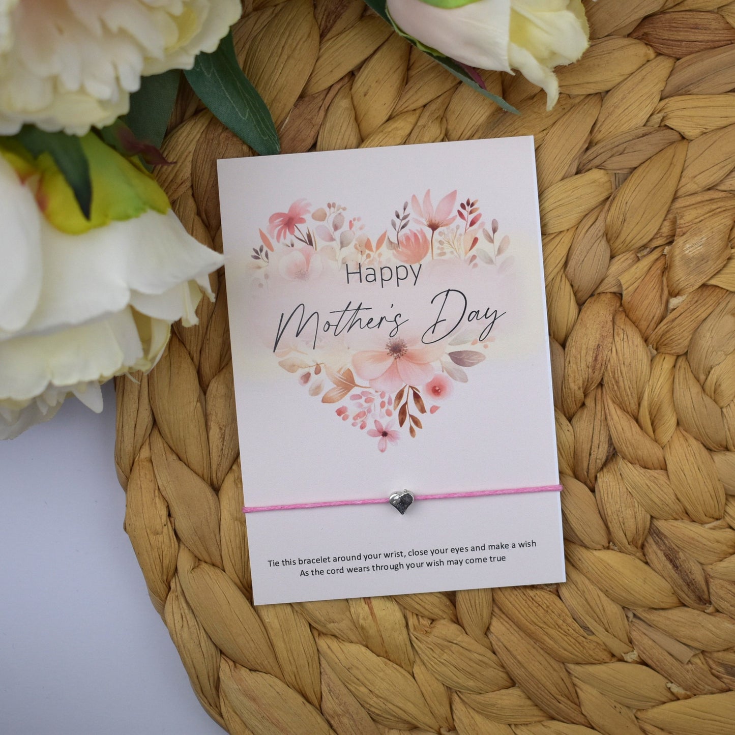 Happy Mother's Day Wish Bracelet | Heart Charm