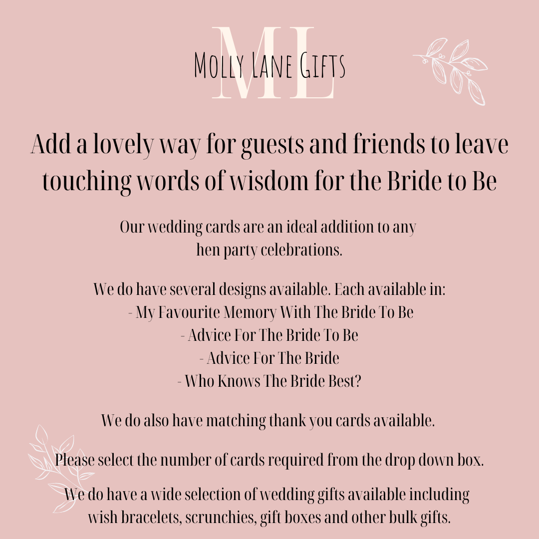 Advice For The Bride To Be - Pink Flowers