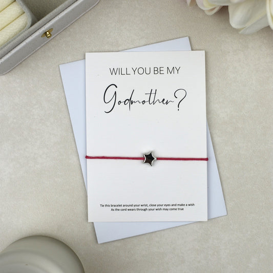 CLEARANCE - Will You Be My Godmother? Wish Bracelet