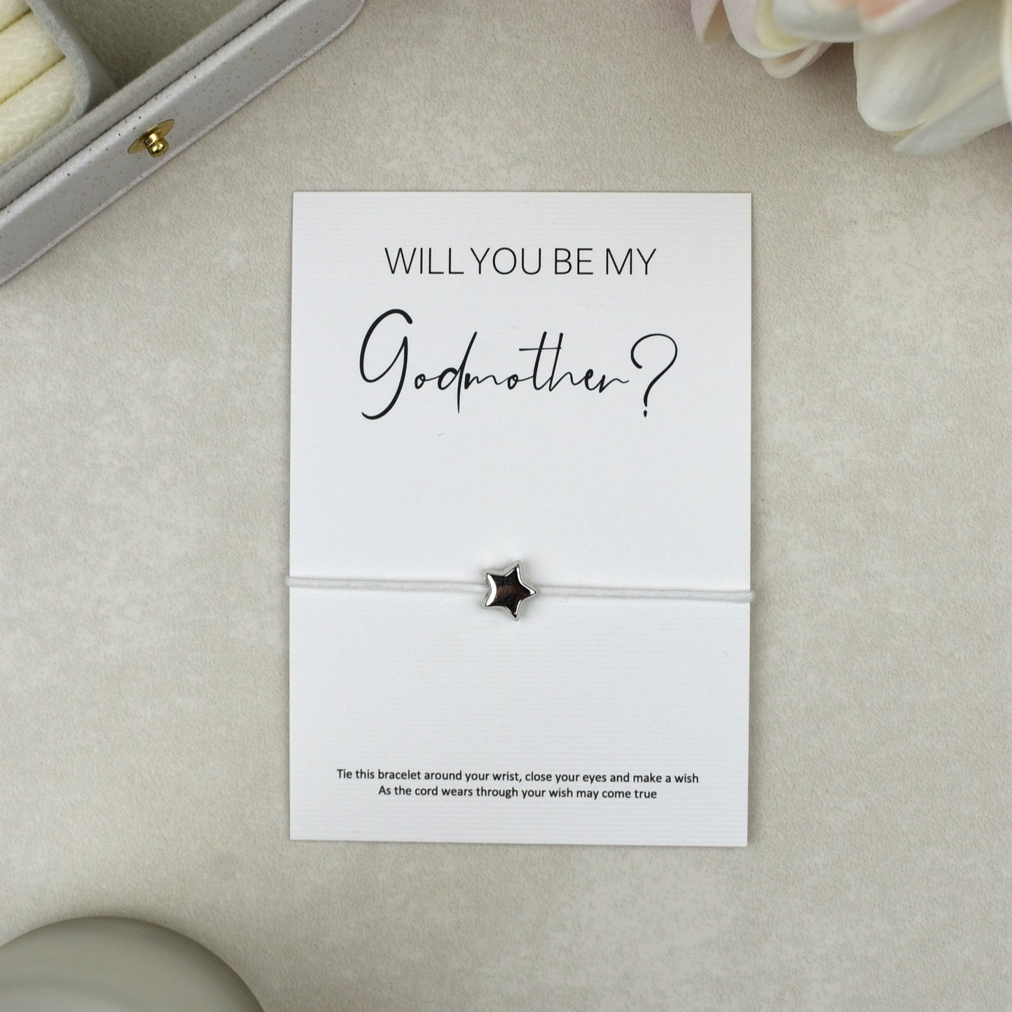 CLEARANCE - Will You Be My Godmother? Wish Bracelet
