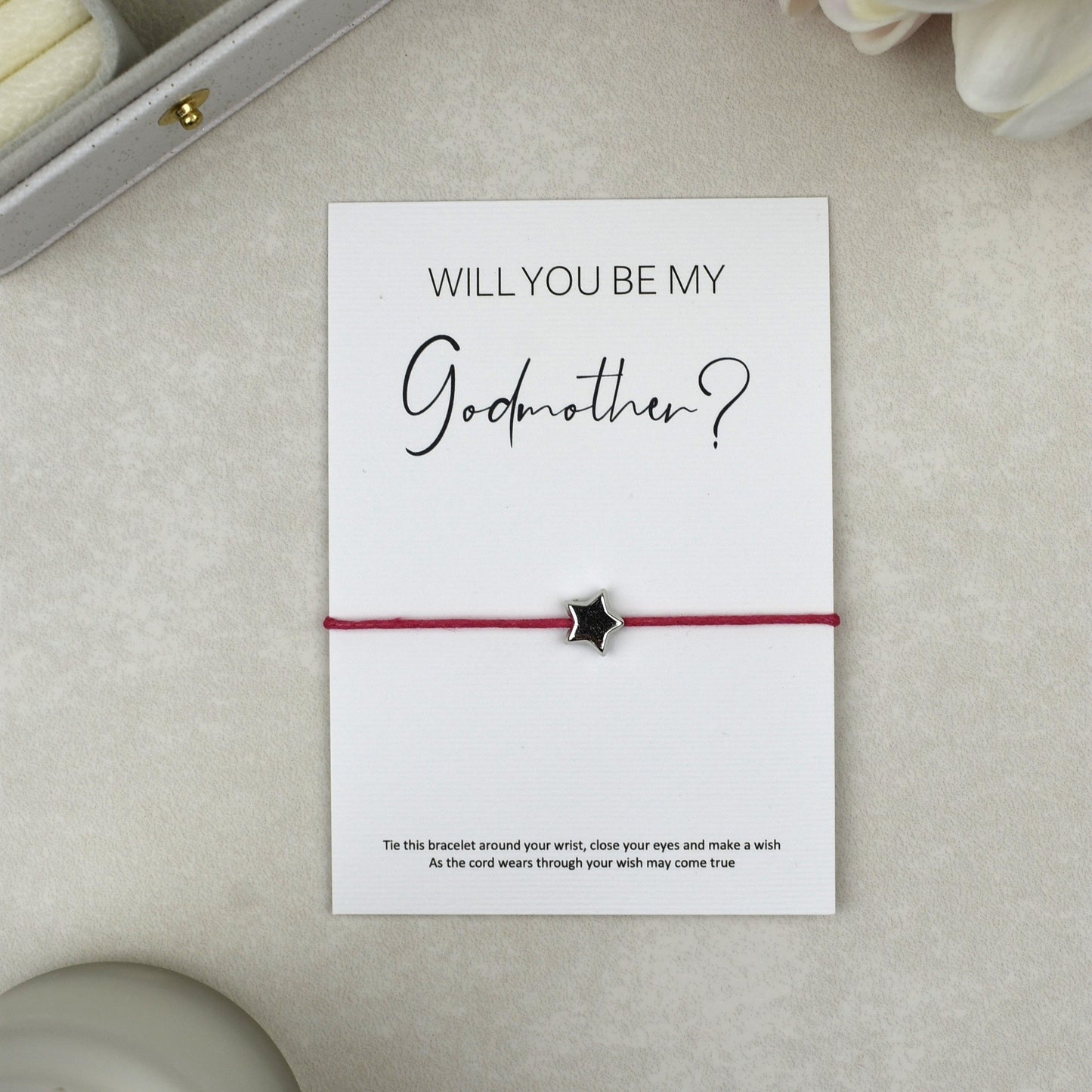 CLEARANCE - Will You Be My Godmother? Wish Bracelet