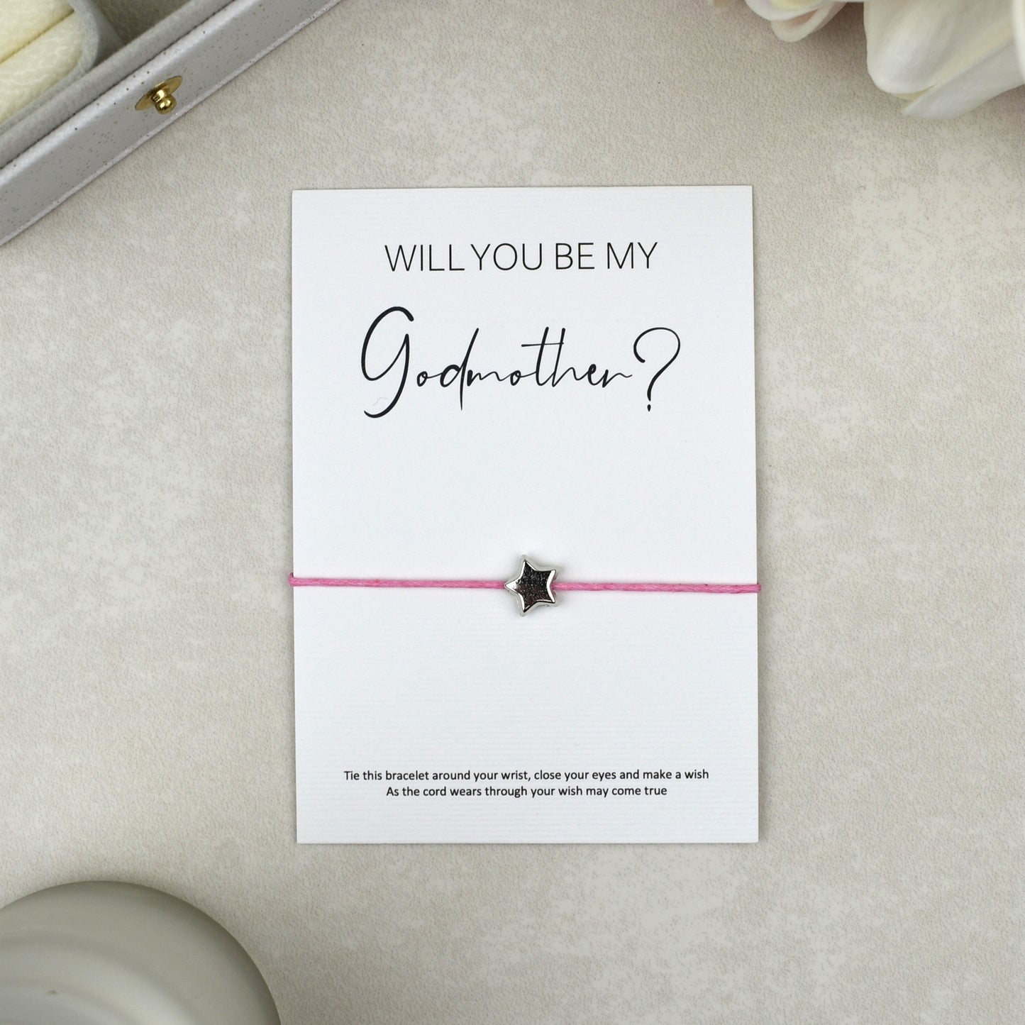 CLEARANCE - Will You Be My Godmother? Wish Bracelet