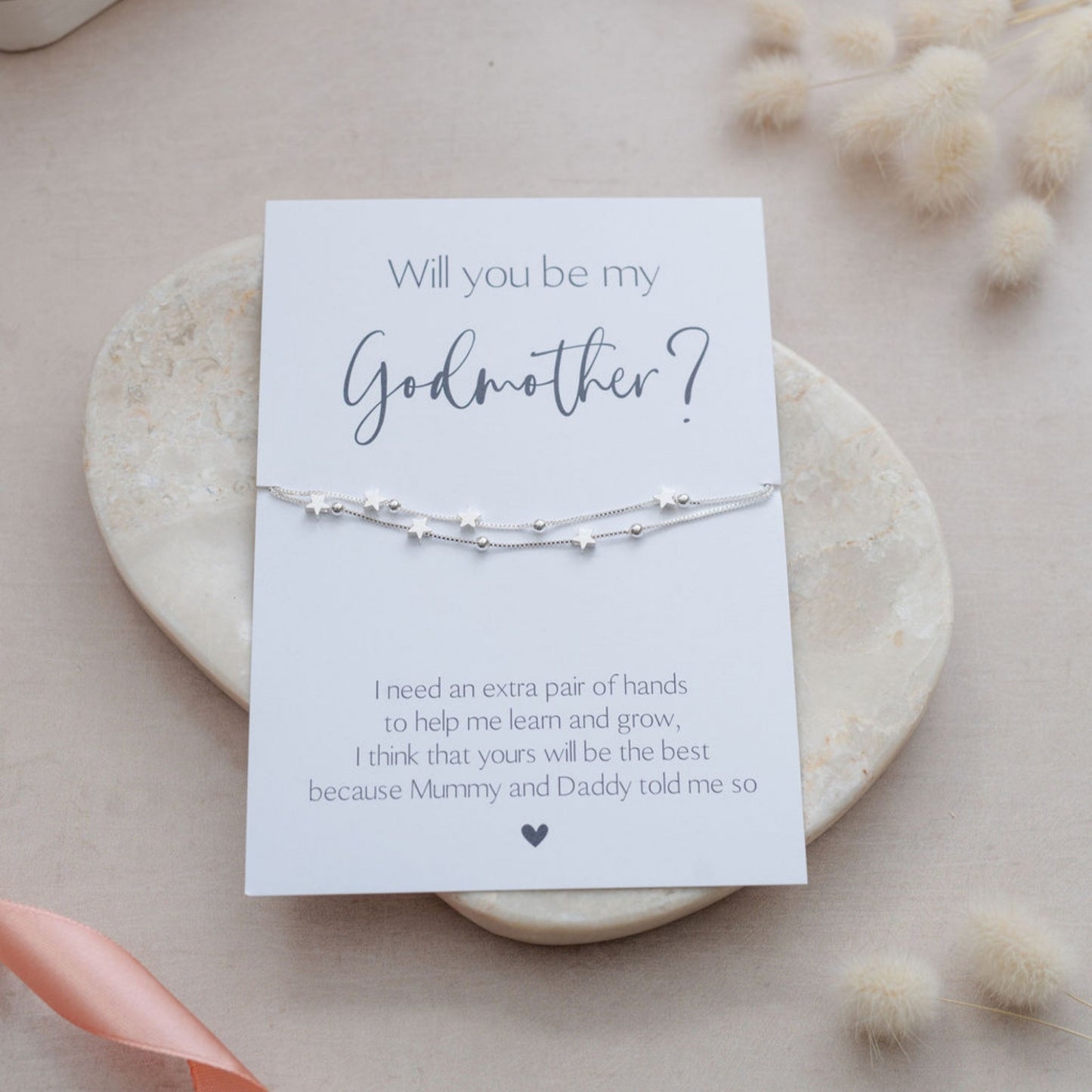 Will You Be My Godmother Bracelet | Baptism & Christening Jewellery - Star Bracelet