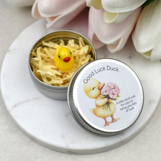 Lucky Duck Keepsake in Tin – A Tiny Gift of Good Luck & Encouragement - Yellow Duck