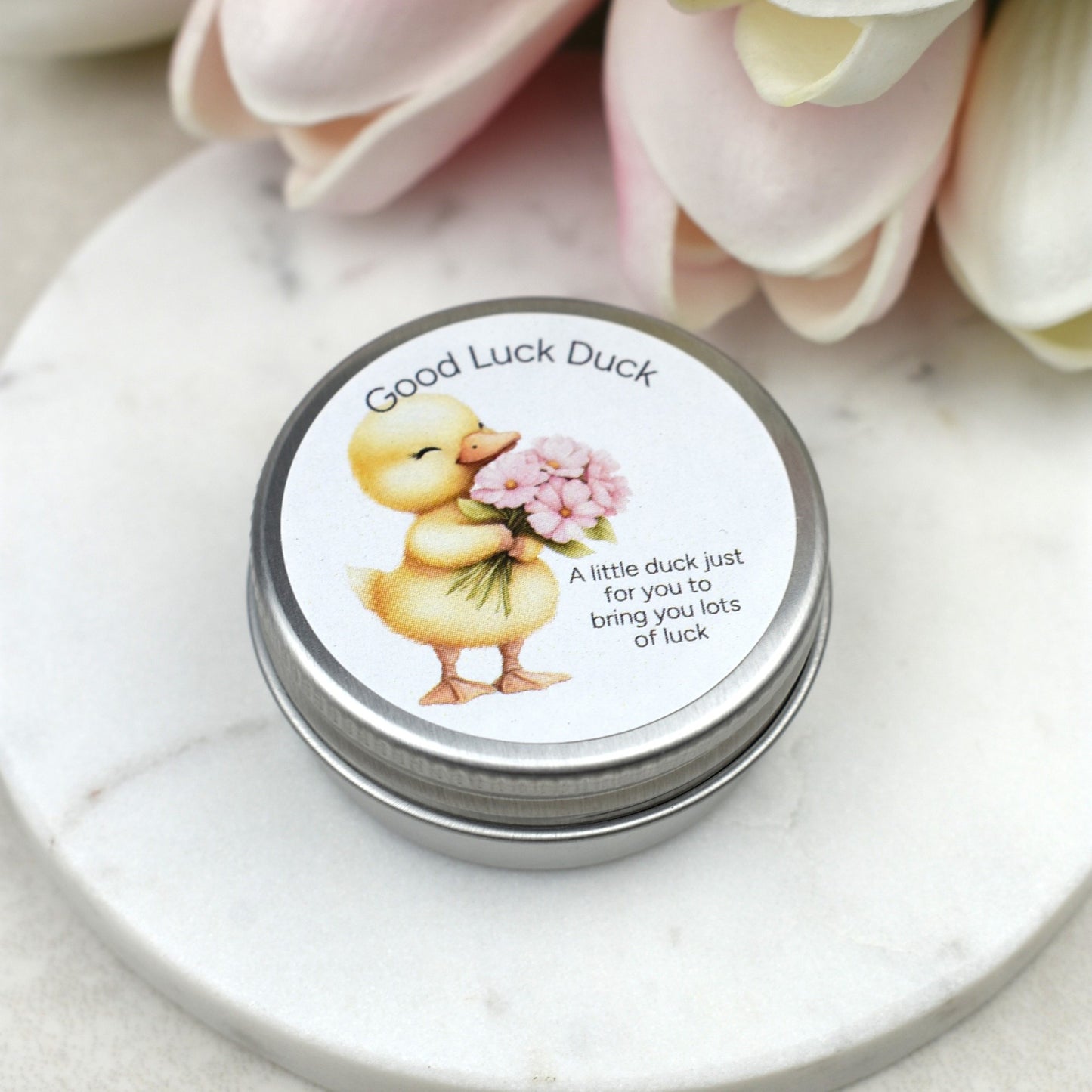 Lucky Duck Keepsake in Tin – A Tiny Gift of Good Luck & Encouragement - Yellow Duck