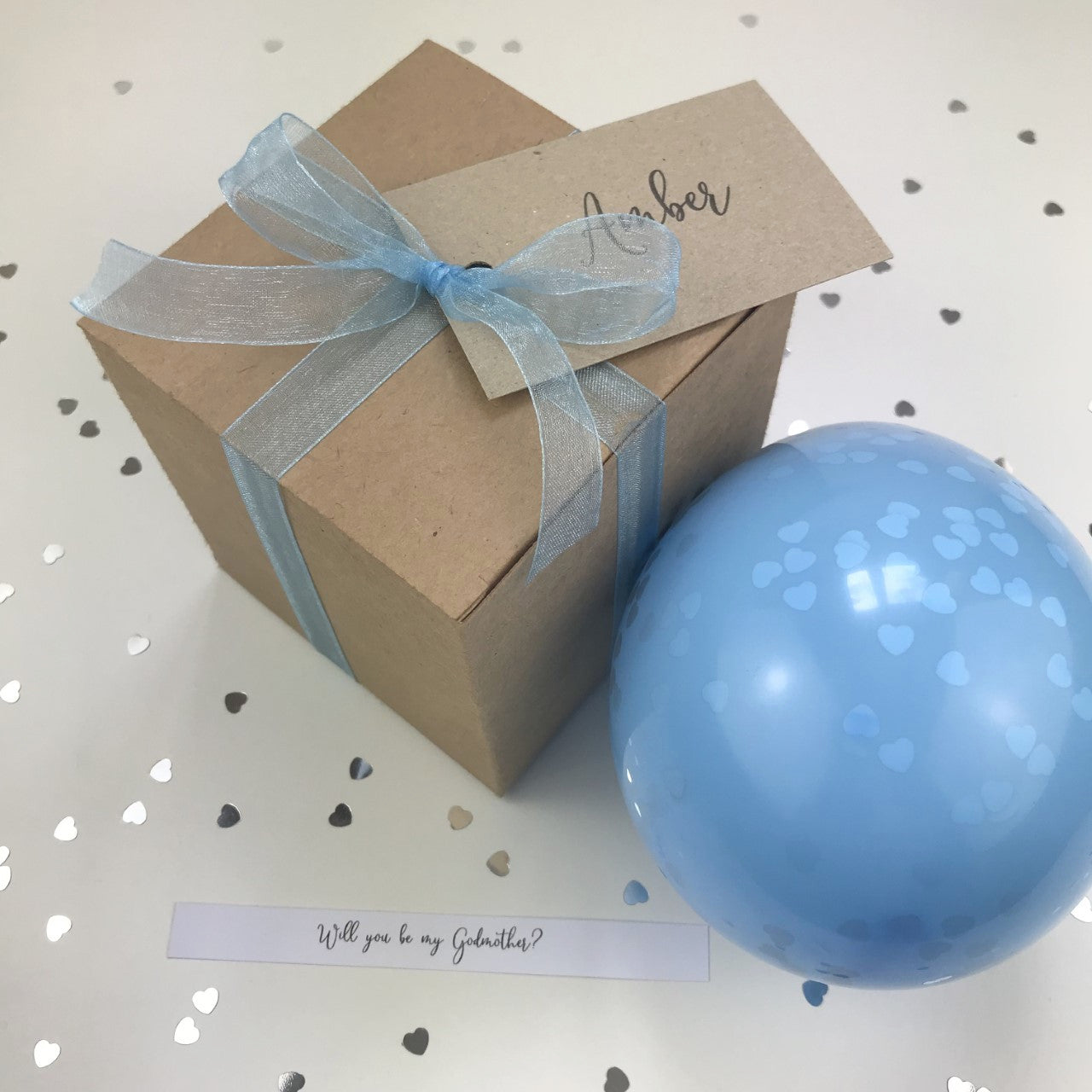 Personalised Blue Balloon Proposal Box