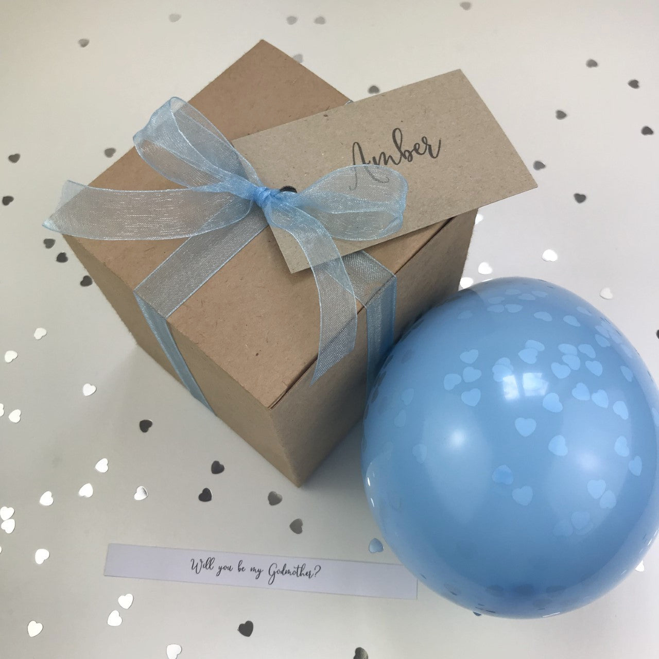 Personalised Blue Balloon Proposal Box