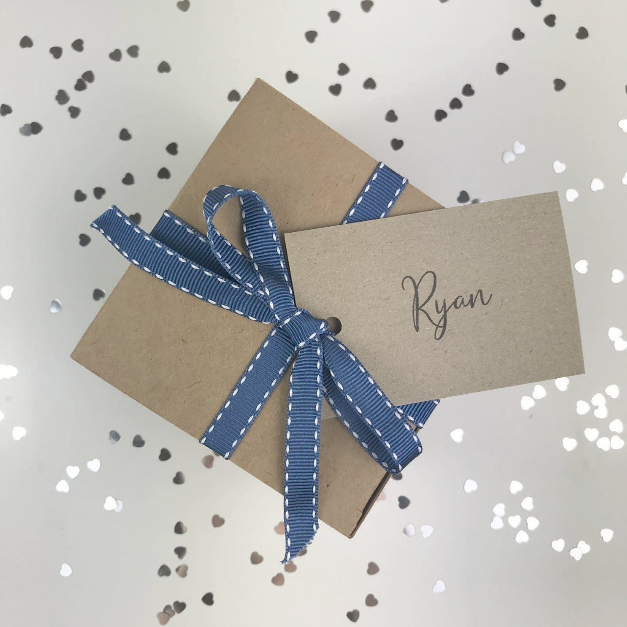 Personalised Dark Blue Ribbed Balloon Proposal Box